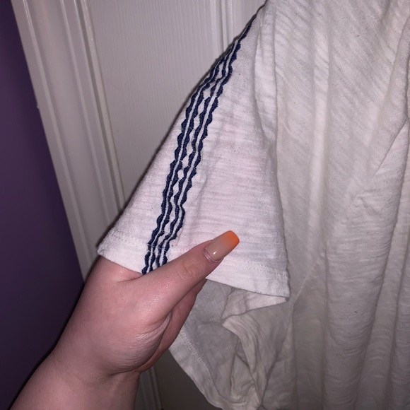 White Shirt with Blue Embroidery - Picture 5 of 5